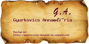 Gyurkovics Annamária névjegykártya
